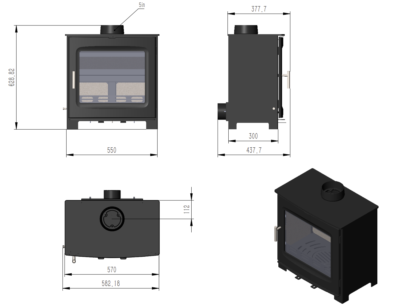 Chadwick 12 multifuel stove 12 kW