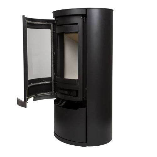 The black round form is constructed from high quality steel.