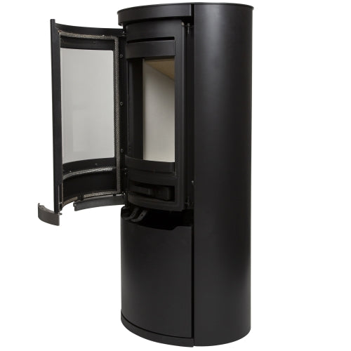 The black round form is constructed from high quality steel.
