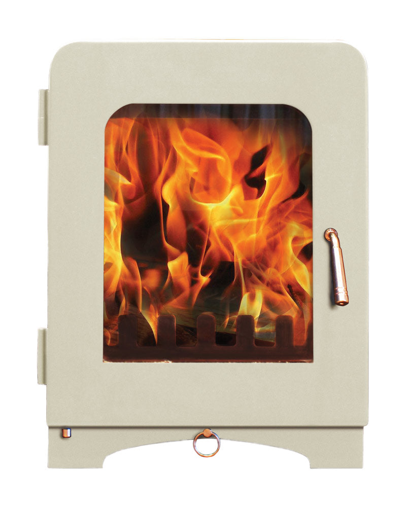 ST2 multifuel stove in a cream colour.