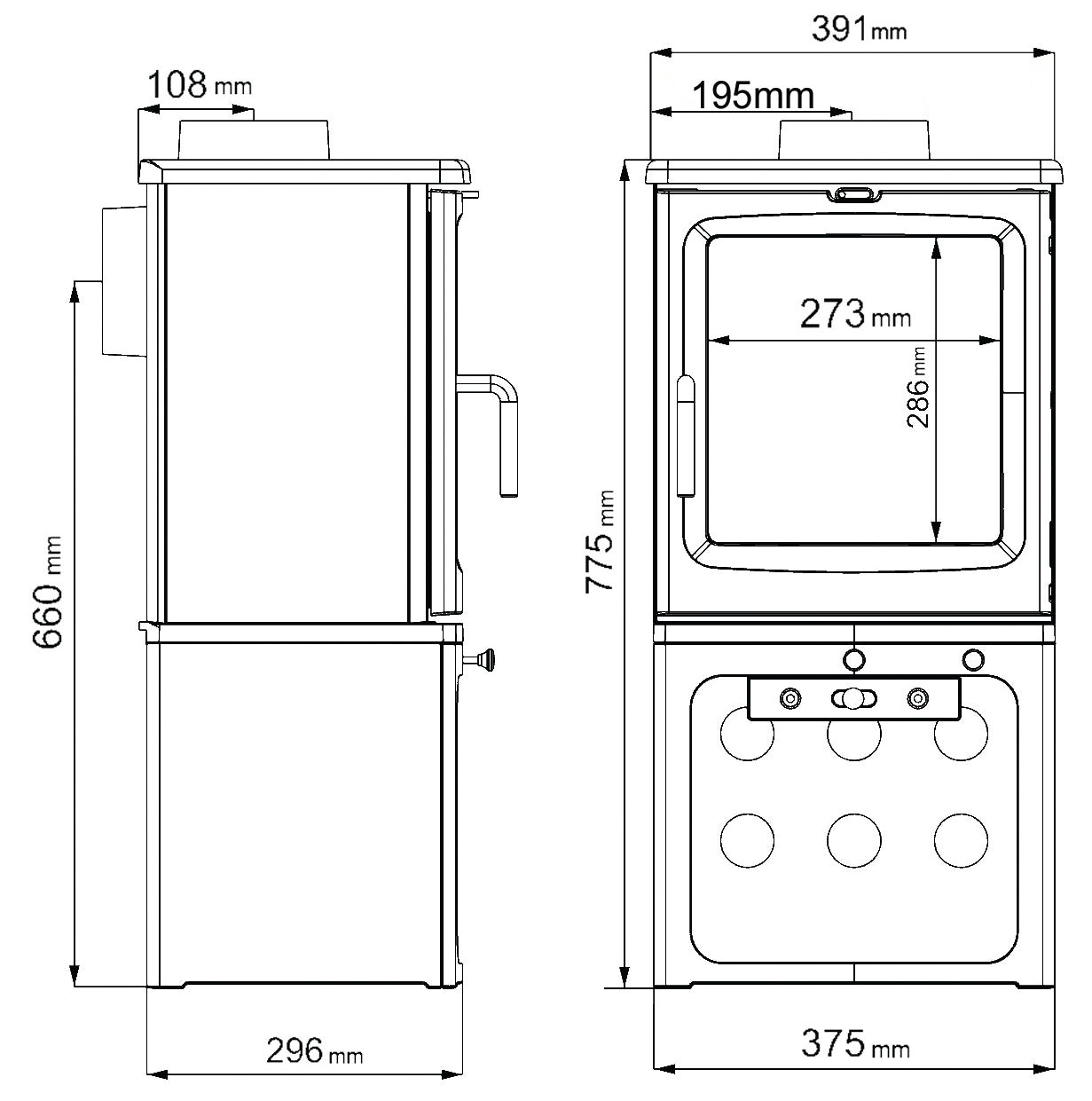 Dimensions and specifications for Peanut 5 tall.