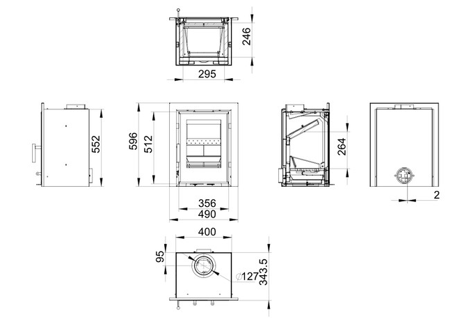 The Lovell C400 multifuel inset stove 5kW