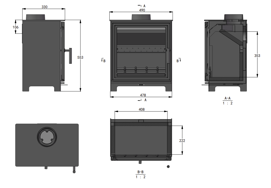 The Pankhurst woodburning stove large 8kW