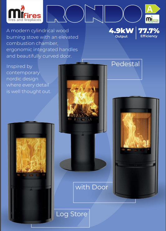 Rondo woodburning stove with log store Ecodesign/ DEFRA approved (Copy)