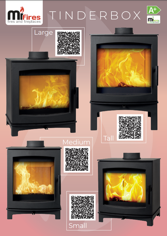 Large Tinderbox wood burning stove 5kW Eco-Design/ DEFRA approved