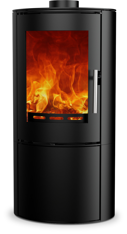 Front elevation of the Charlton freestanding woodburning stove.