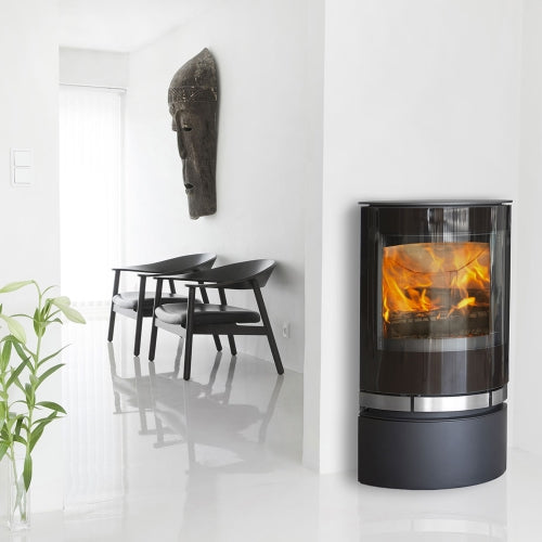 A stylish, sleek contemporary wood burning stove, will add the wow factor to your home.