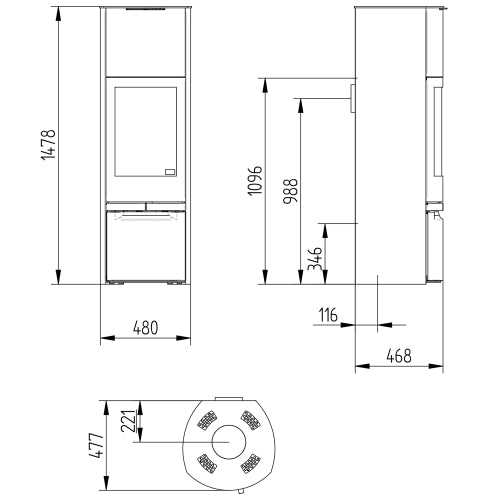 Dimensions and specifications for the Cosmo 1500