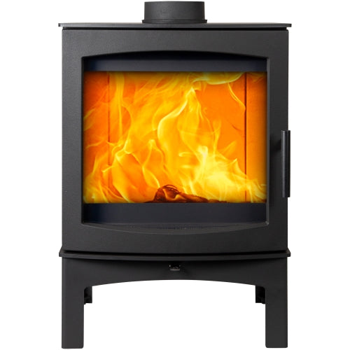 The Tall Tinderbox wood burning stove 5KW ecodesign. This black cast iron stove has a timeless design.
