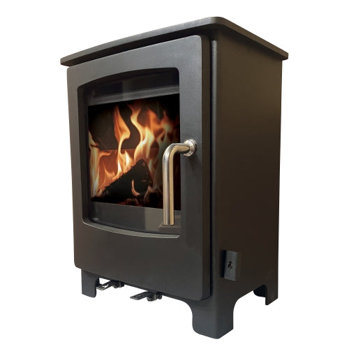 This small and slender multifuel stove would be perfect for a small room.