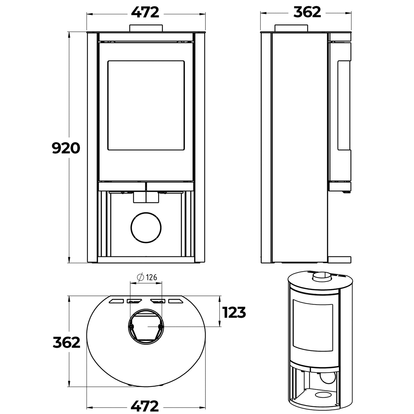 Specification and dimensions for the Ovale L.