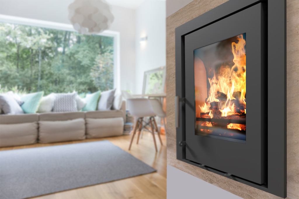 This elegant inset multifuel stove has a contemporary feel.