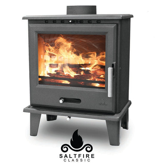 Saltfire classic, has a compact body constructed of  cast iron with stainless steel handles.