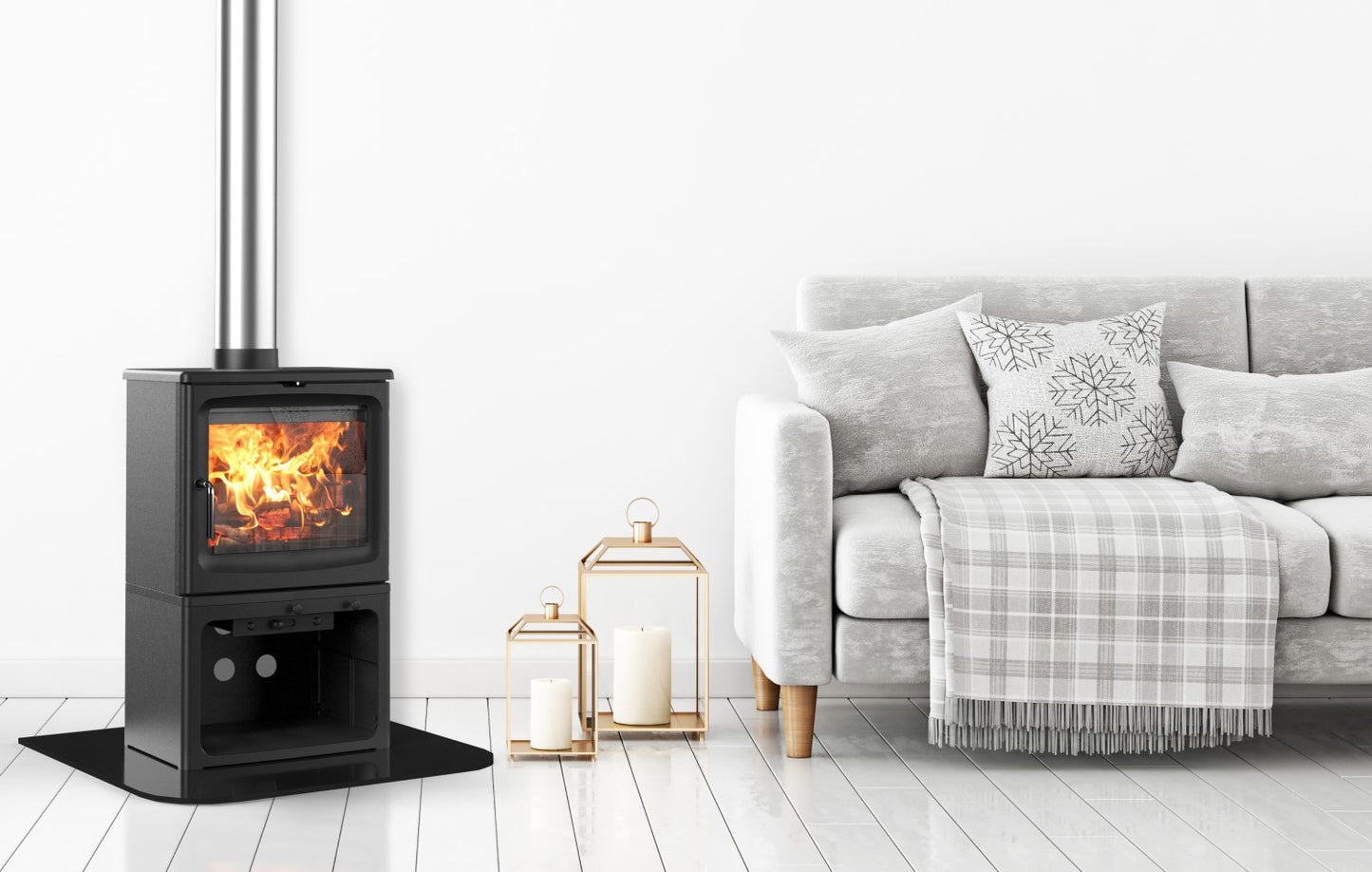 Iron cast woodburning stove - Saltfire Peanut 8KW Tall is a stylish addition to any home.