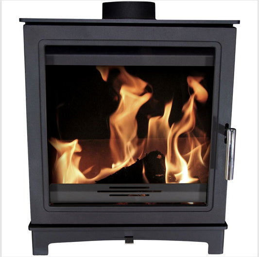  The Grisedale -Efficient 4.9kW woodburning stove,  Black iron cast with large window eco design 2022 ready.