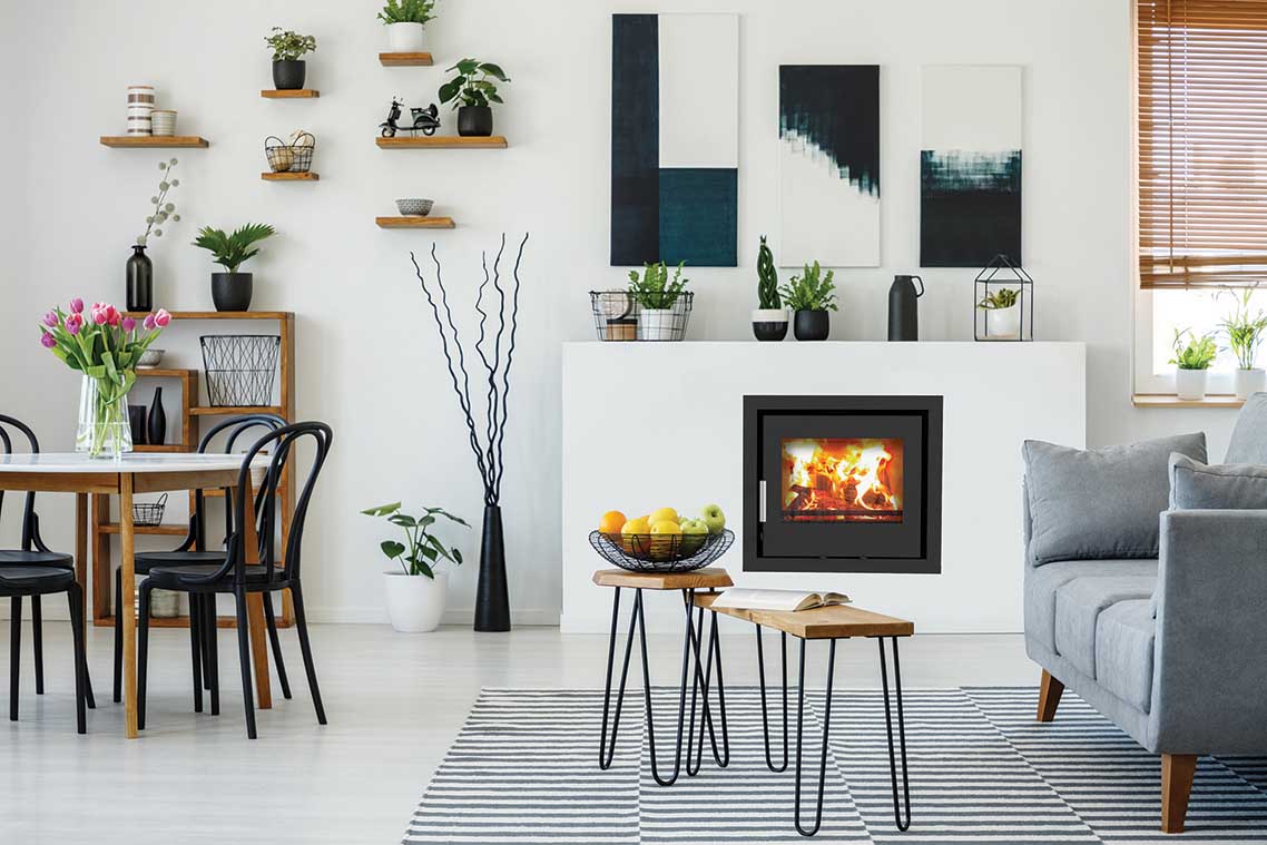 The Saltfire C7 multifuel inset stove has an urban and contemporary feel