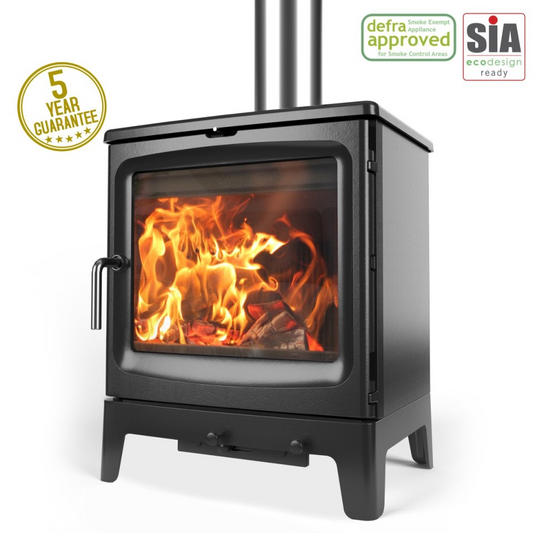The Saltfire Peanut 8 woodburning stove is eco design ready 2022 and DEFRA approved.